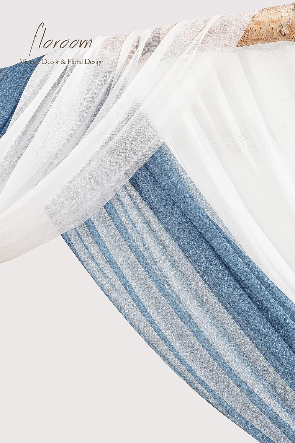 Floroom Wedding Arch Draping Fabric 2 Panels 20Ft Chiffon Fabric Drapes Arbor Drapery Wedding