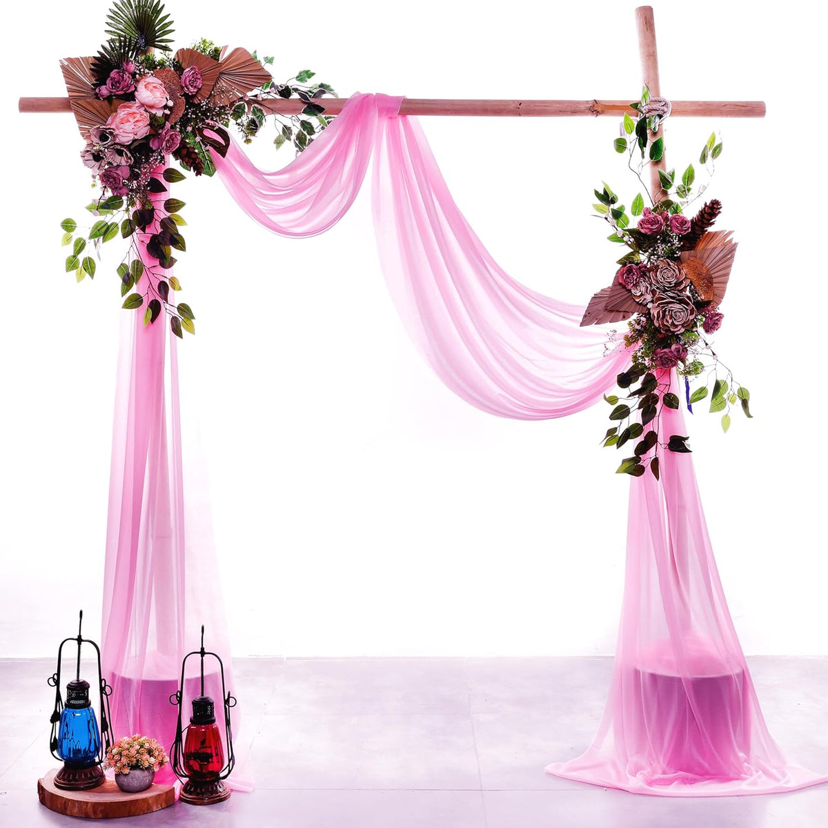 VDS Pack of 1 Panel (30 Inch X 100 Feet) Wedding Arch Draping Fabric Sheer Chiffon Fabric Drapery