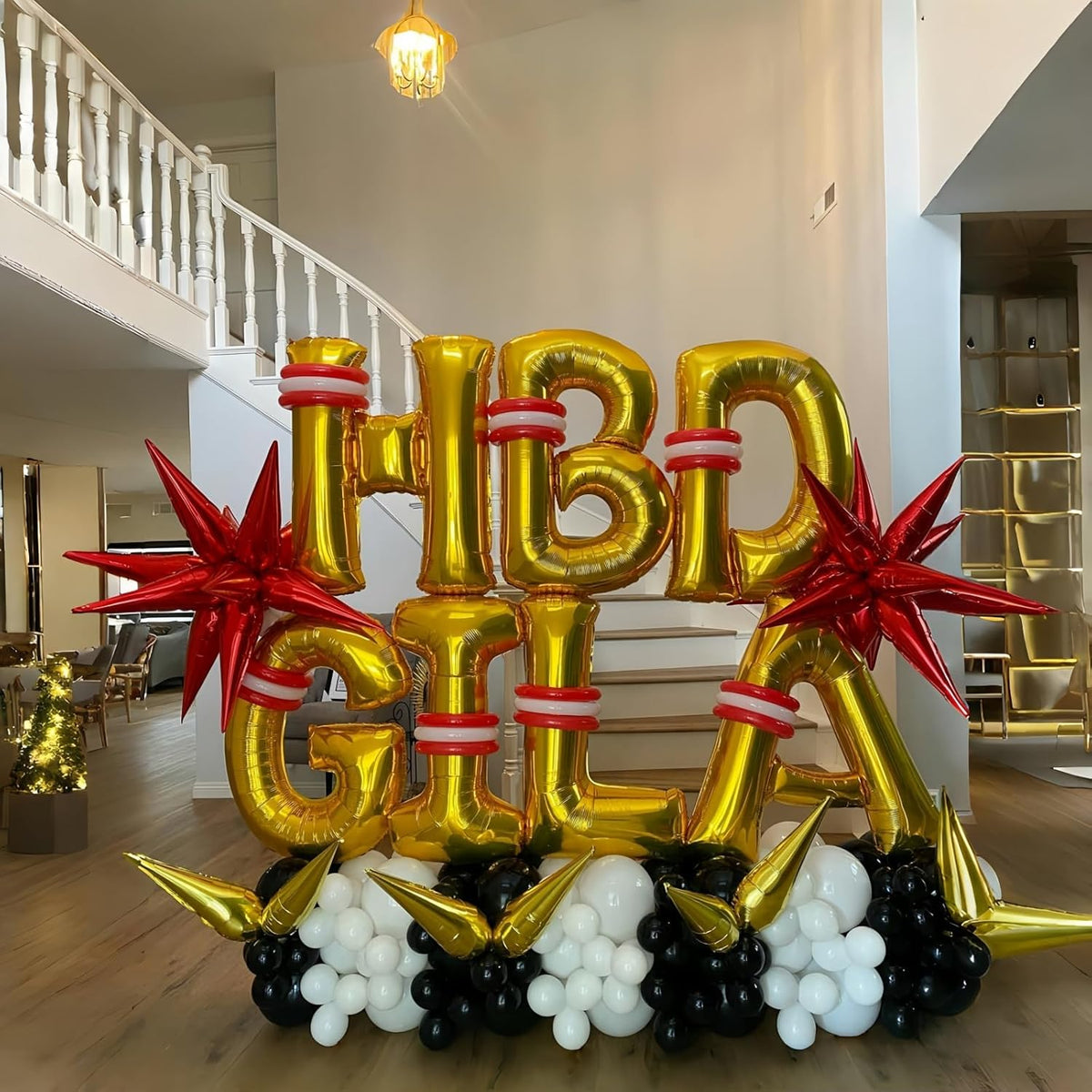 Giant C Alphabet Name Balloon, Gold Self Inflating Custom Letter Balloons Birthday Decor, 40 Inch