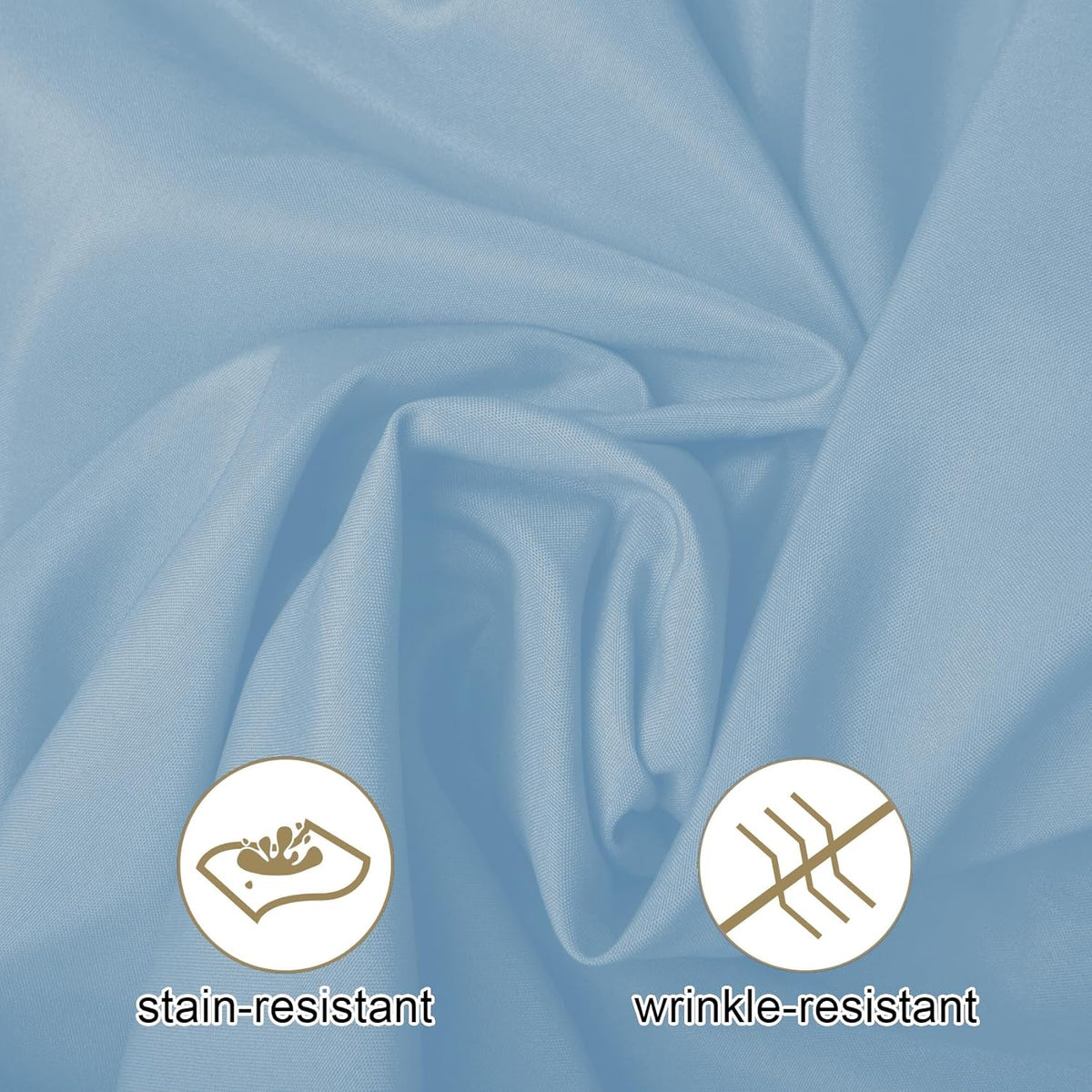 Ascoza 2pack 90 Inch Blue Mist Round Tablecloth in Washable Polyester Fabric for
