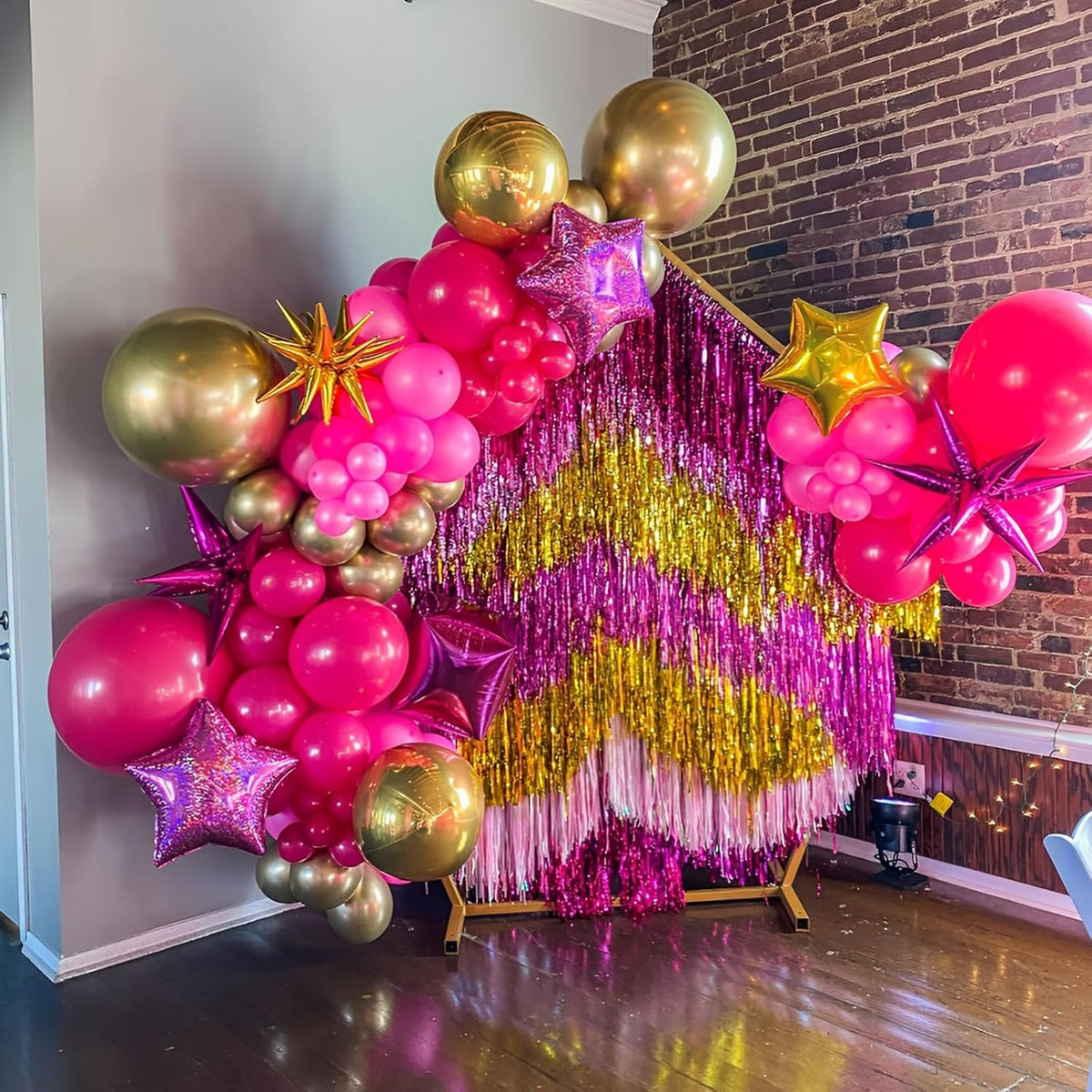 90pack Hot Pink Balloons Different Size 18/12/10/5 Inch Dark Pink Balloon Garland Arch Kit for