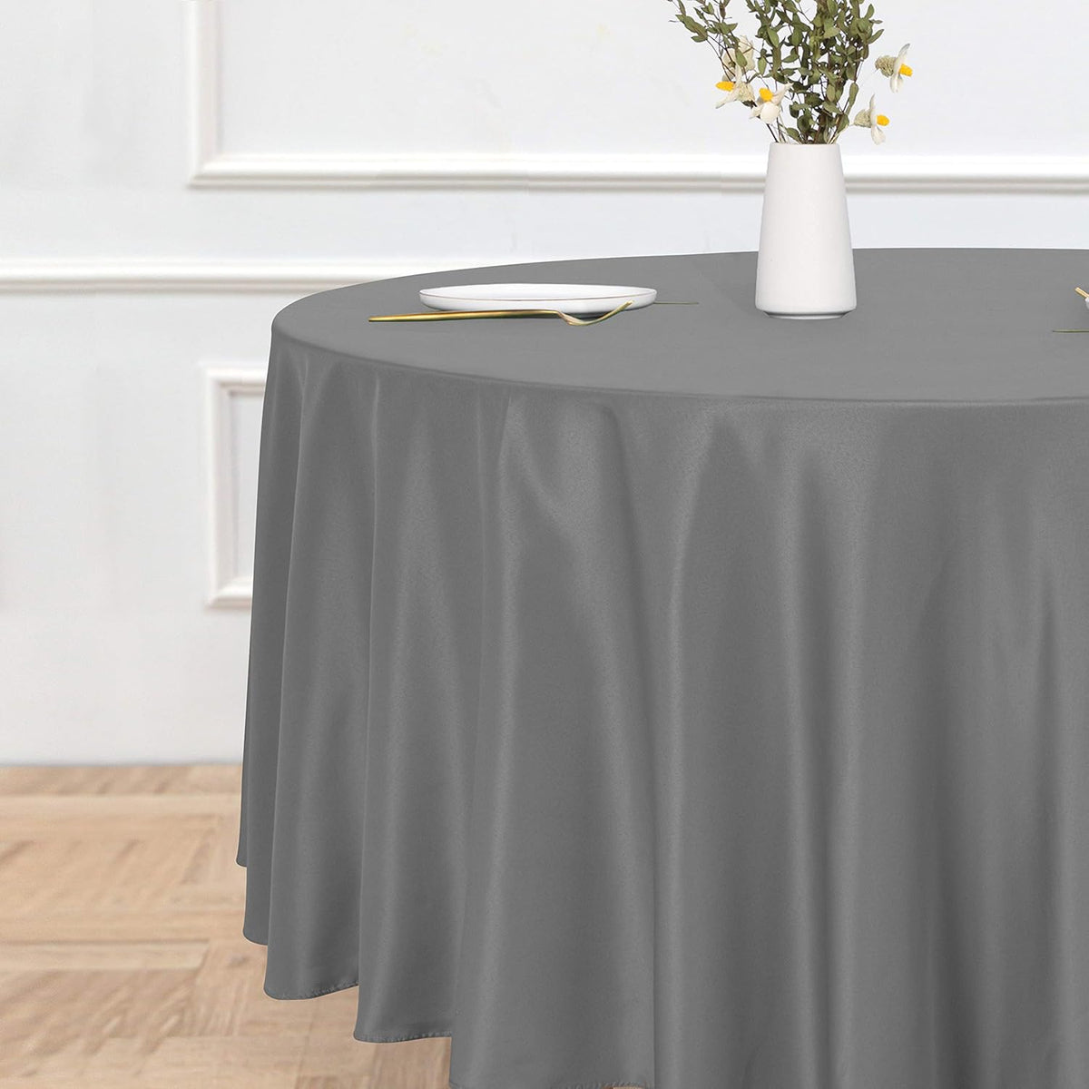 sancua Round Tablecloth - 108 Inch - Water Resistant Spill Proof Washable Polyester Table Cloth