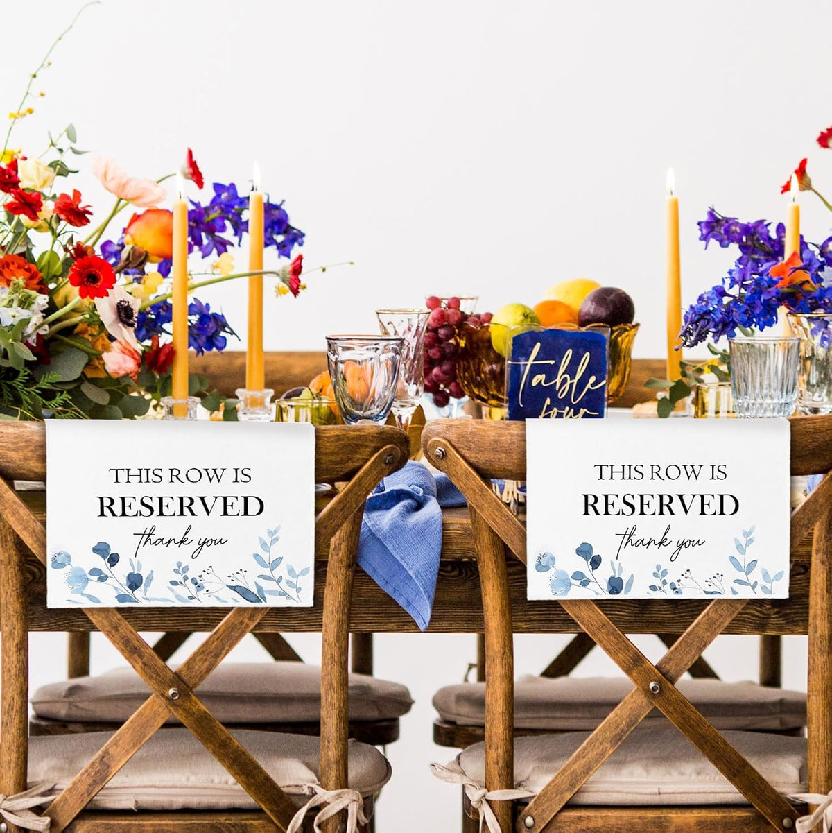 Reserved Seating Chair Signs, This Row Is Reserved Pew Cloths Seating Placeholder for Church Pews