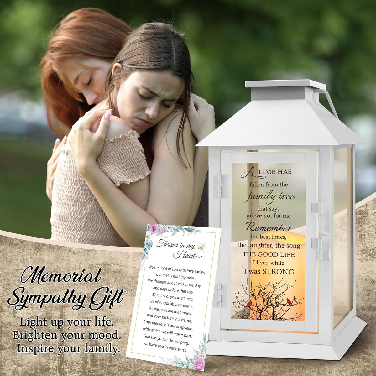 Memorial Lantern Bereavement Gifts in Memory of Loved One - Remembrance Sympathy Gifts for Loss of