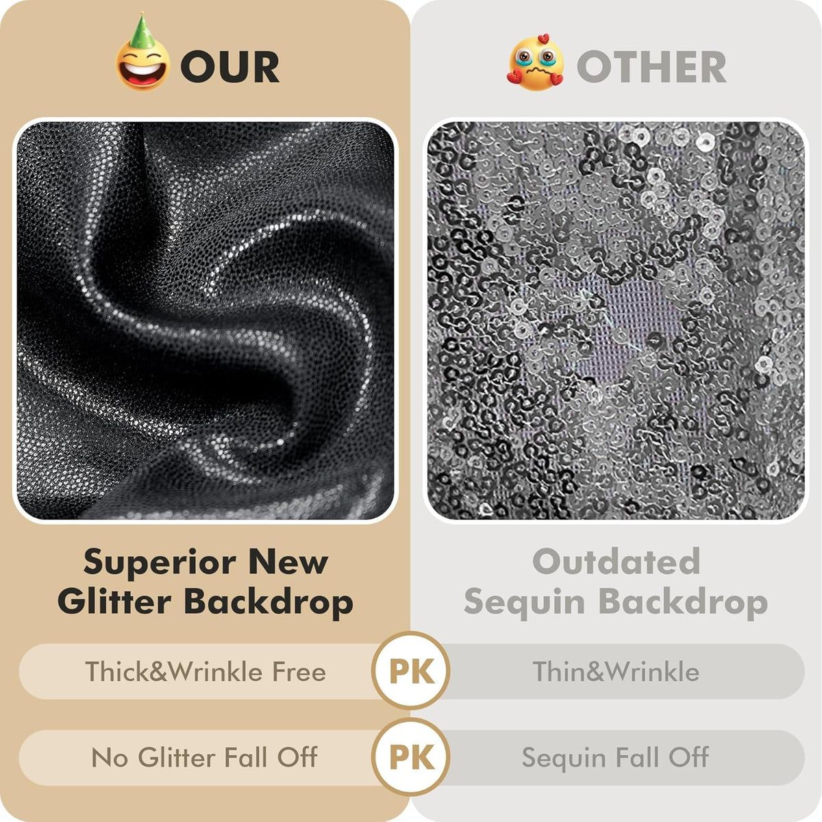 leegleri 40ftx10 ft Black Glitter Sequin Backdrop Curtain for Parties, Wrinkle Free Sparking