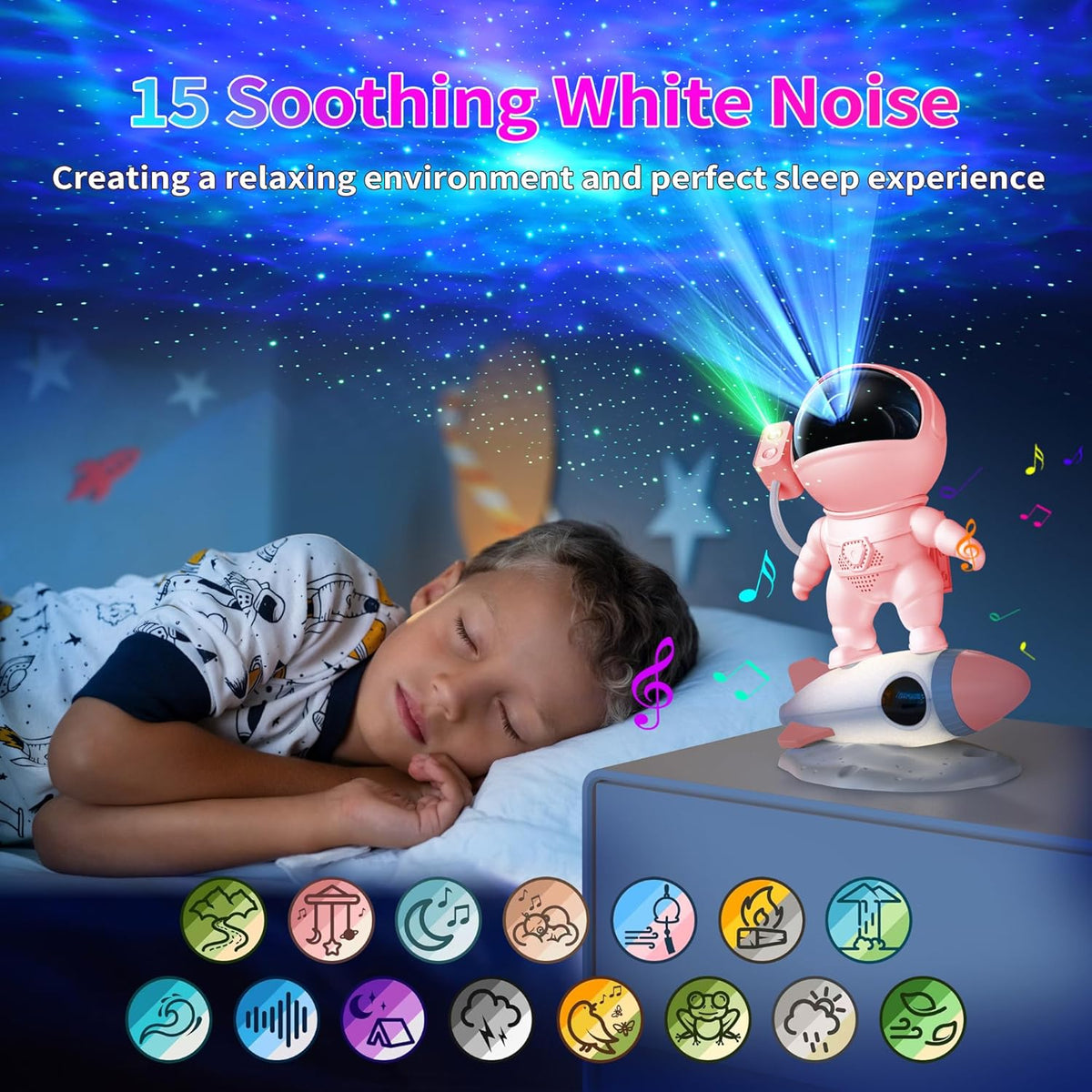 FlyEagle Astronaut Galaxy Projector, Star Nebula Projector with Rocket Lamp, Night Lights LED Star