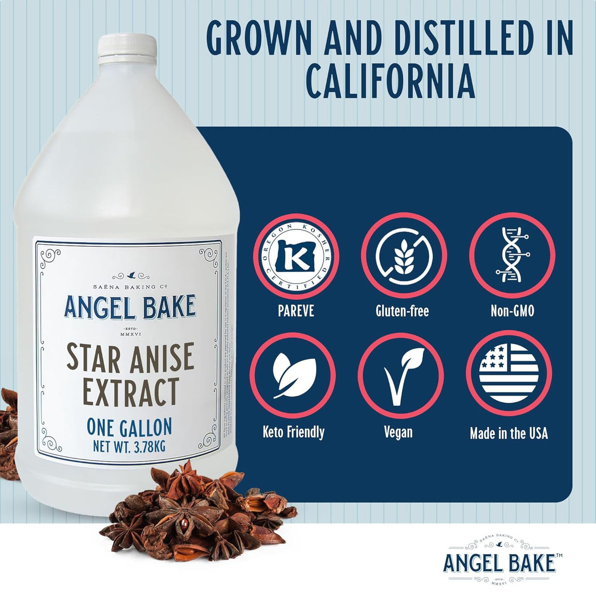 Pure Star Anise Extract, 1 Gallon - Natural Essence for Beverage Formulations, Bulk Manufacturing