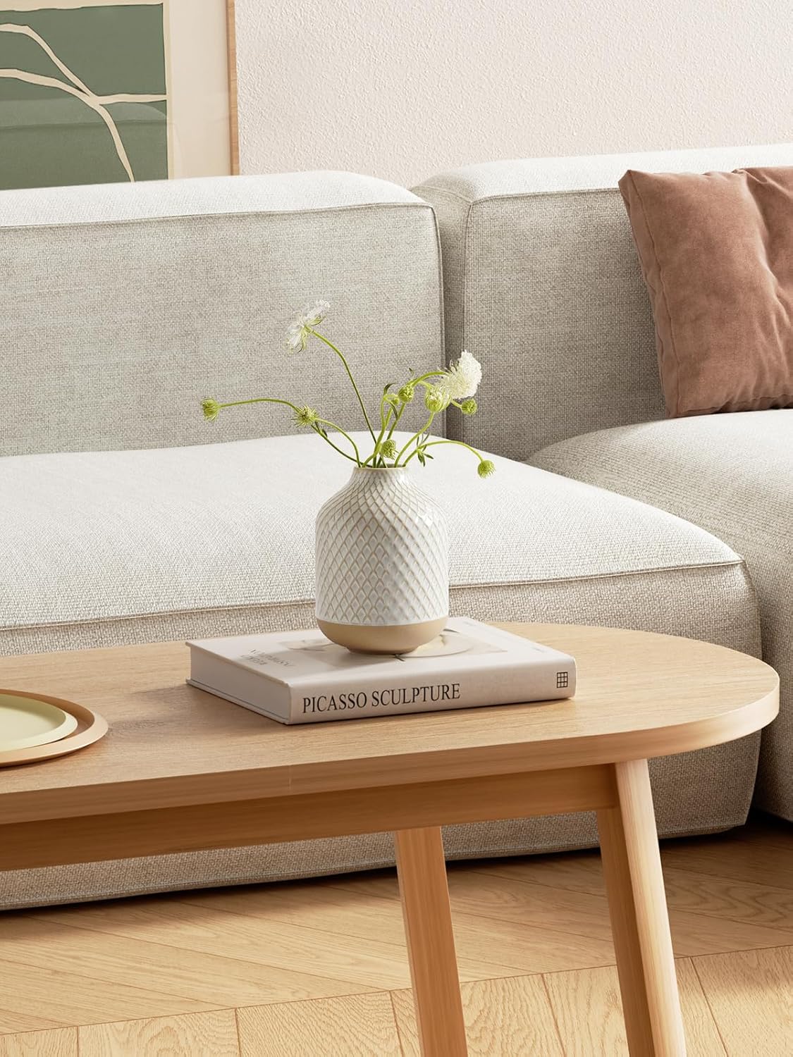 Small Boho Vase for Decor,Rustic Farmhouse Vase for Pampas Grass,Eucalyptus Set and Tiny Stem