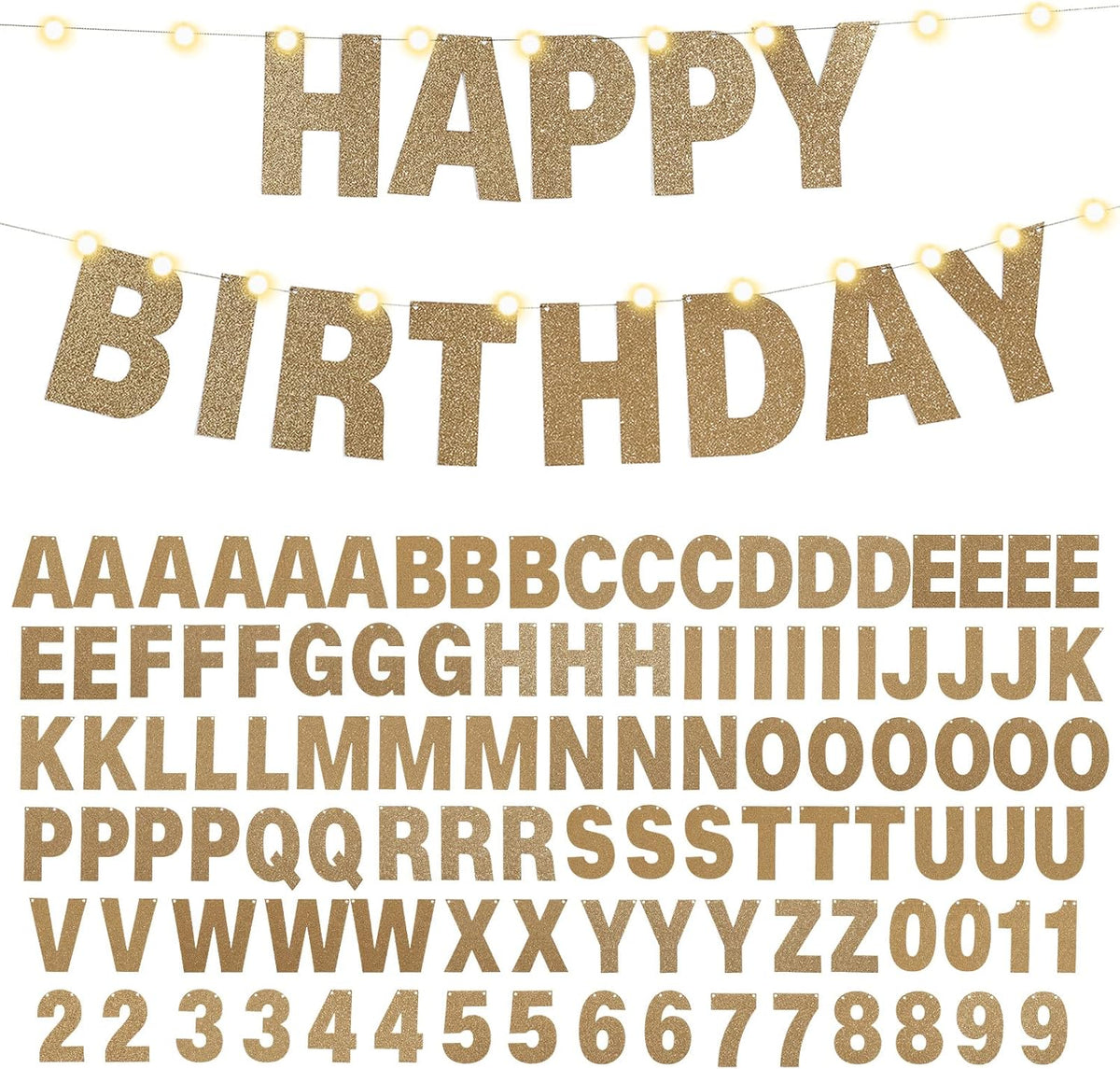 TaoBary 112 Pcs DIY Letter Custom Banner Glitter Customizable Banner Kit Including 107 Letters and