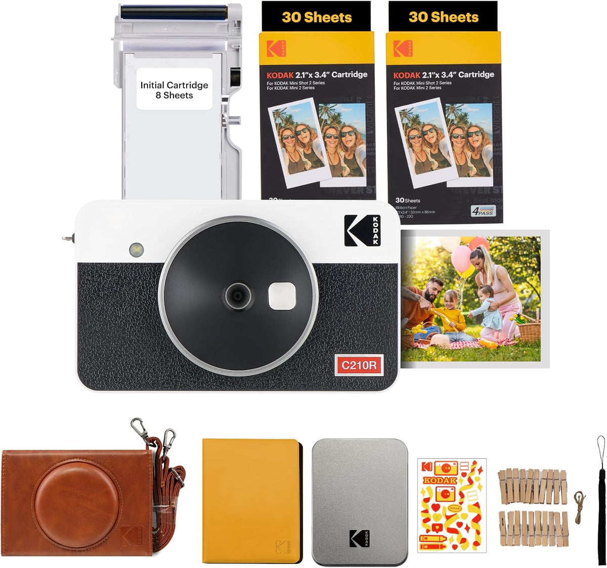 KODAK Mini Shot 2 Retro 4PASS 2-in-1 Instant Digital Camera and Photo Printer (2.1x3.4 inches)