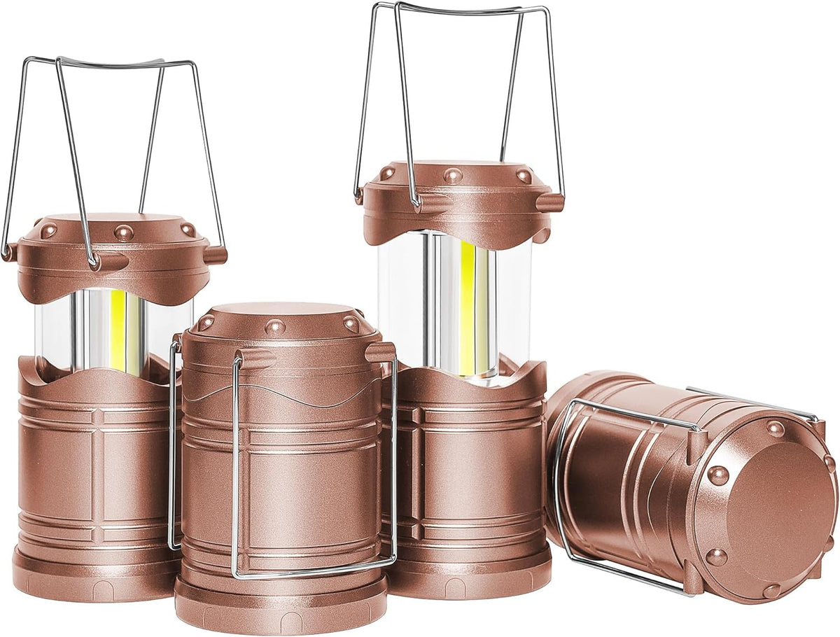 Lichamp LED Camping Lantern, 4 Pack Battery Powered Flashlight for Power Outages, Portable