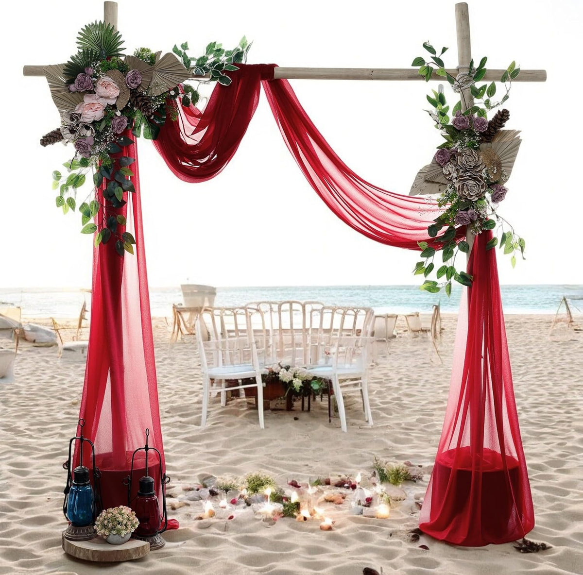 MDS Halloween Chiffon Draping Fabric - 2 Panel, 30" Wide x 30ft Long - Sheer Spooky Arbor & Canopy