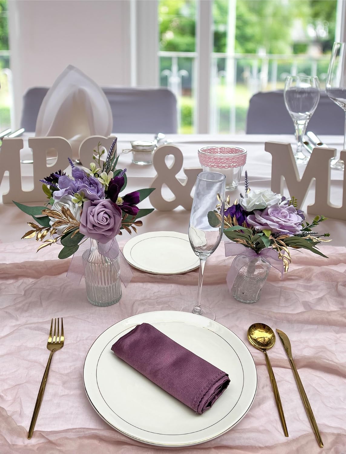 CherishedMoments Set of 6 Assorted Flower Centerpieces Mini Floral Wedding Flowers Set for Wedding