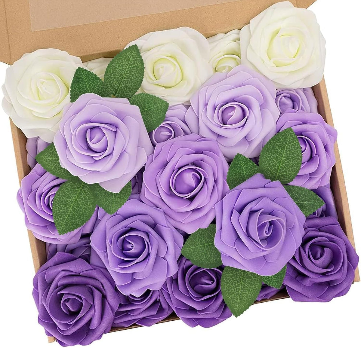 N&T NIETING Artificial Flowers, 25pcs Fake Flowers Rose with Stems Perfect for DIY Wedding
