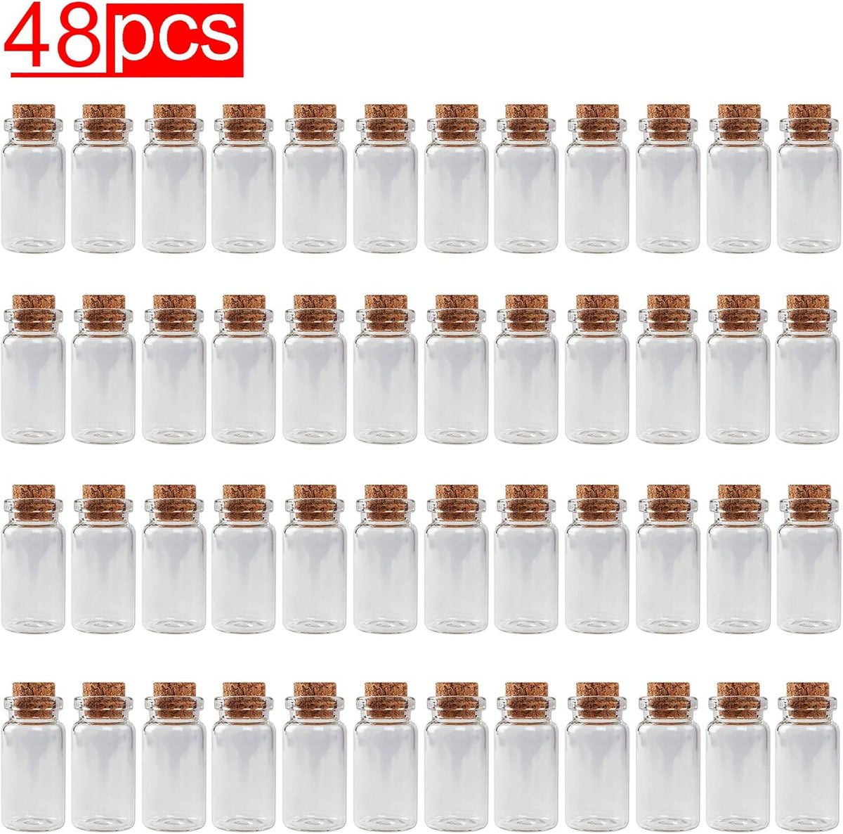 Super Z Outlet Mini Clear Glass Jars Bottles with Cork Stoppers for Arts & Crafts, Projects
