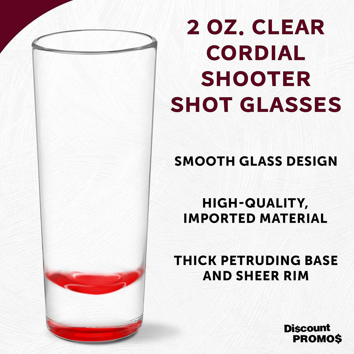 DISCOUNT PROMOS Cordial Shooter Shot Glasses 2 oz. Set of 10, Bulk Pack - Great for Birthdays