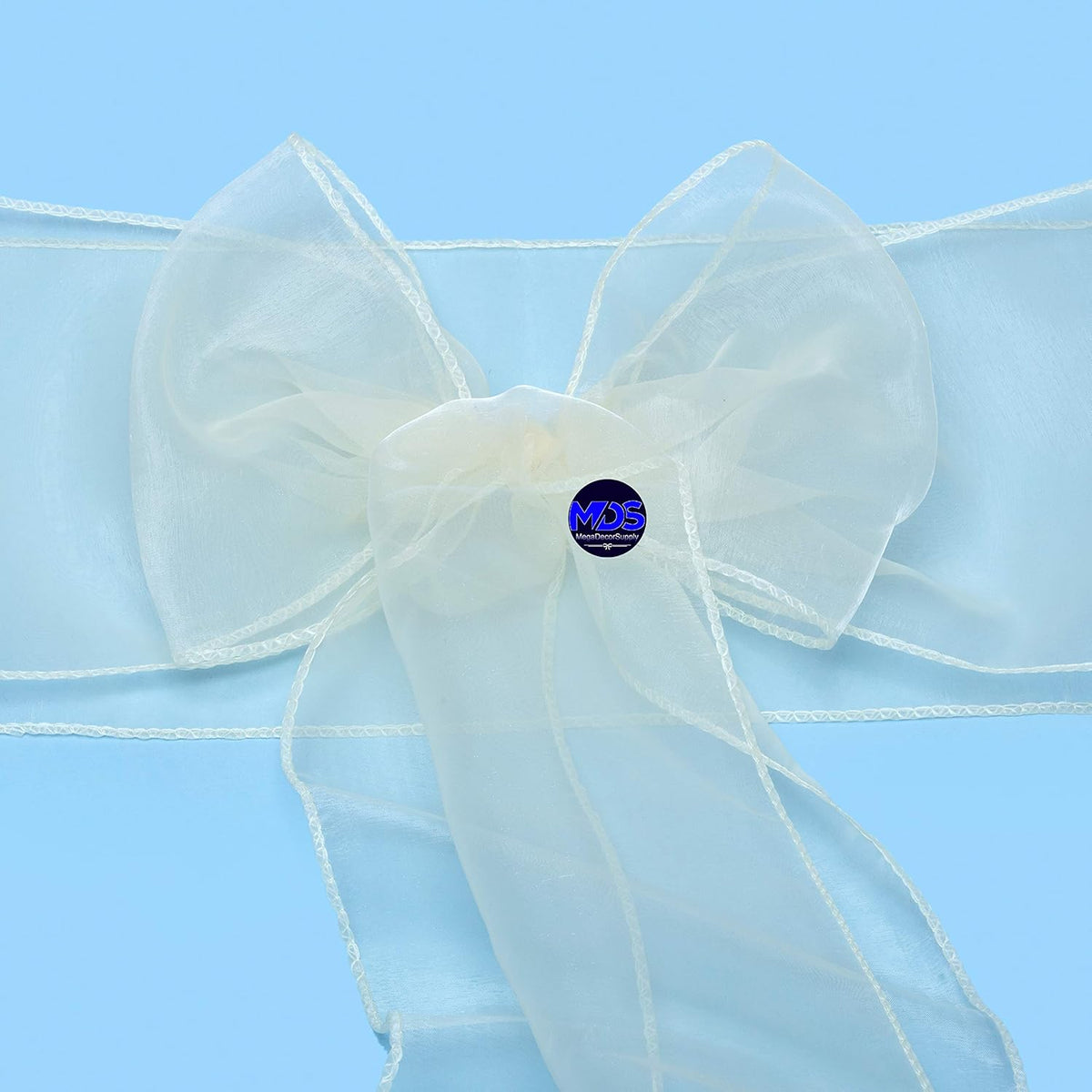 MDS Pack of 150 PCS Organza Chair Sashes Wider Dining Chair Bows Ribbon Tie Back for Wedding Party
