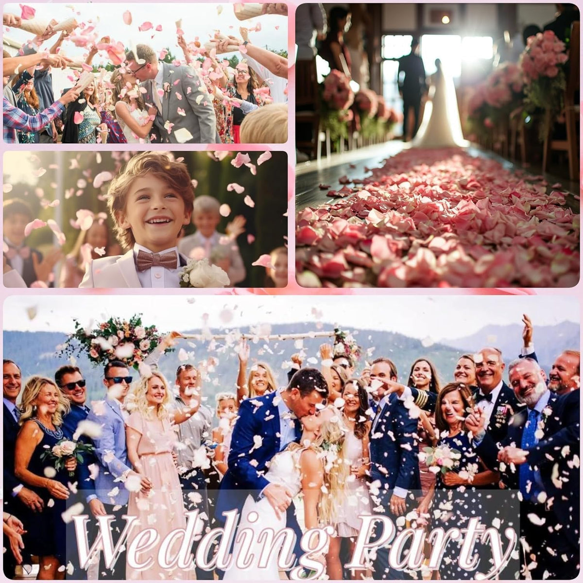 300 PCS Real Pink Dried Rose Petals Confetti for Wedding, 2.82oz Freeze Rose Petals for Romantic