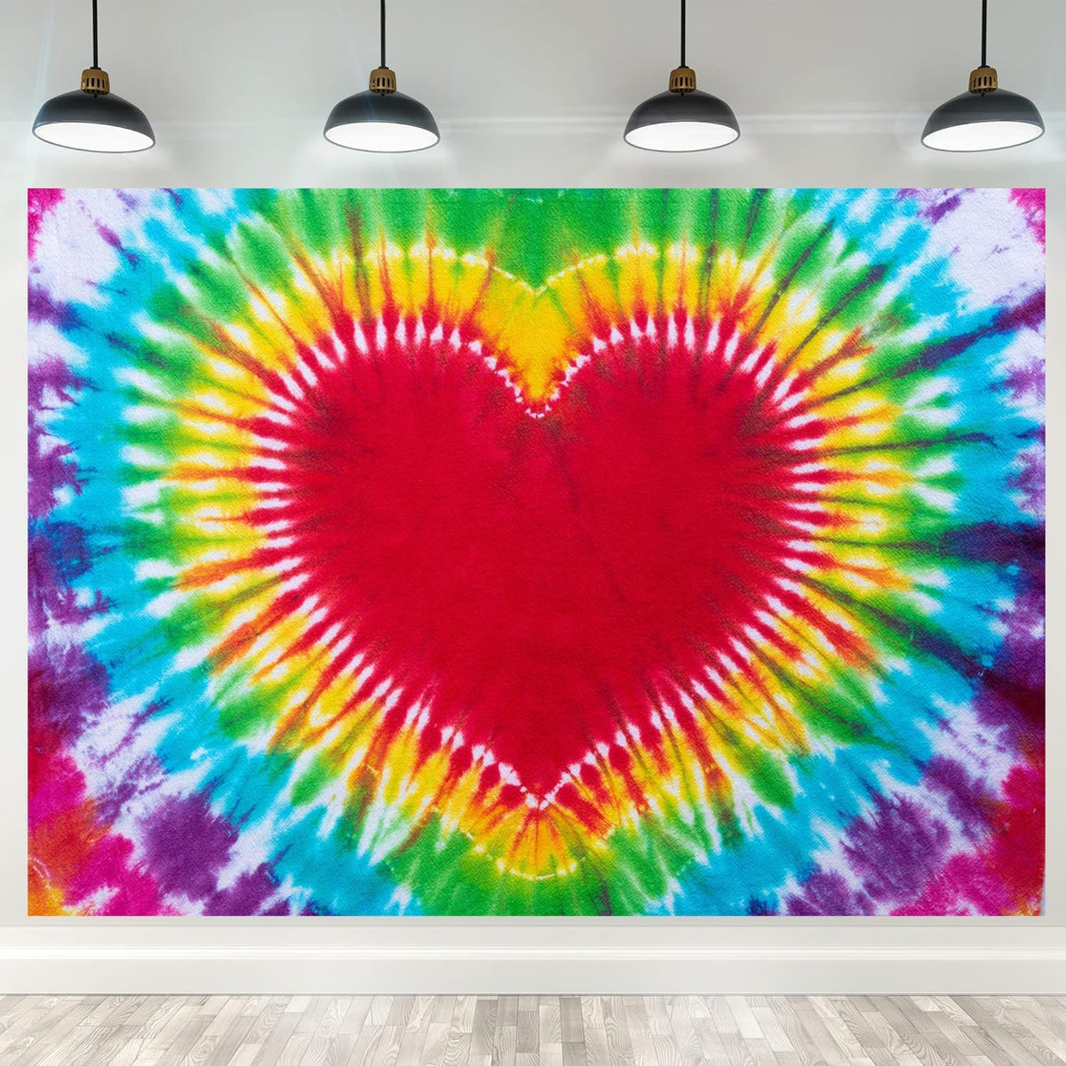 Hippie Backdrop 10x7ft 60s 70s Backgrounds Tie Dye Theme Party Decorations Hippie Supplies Photo