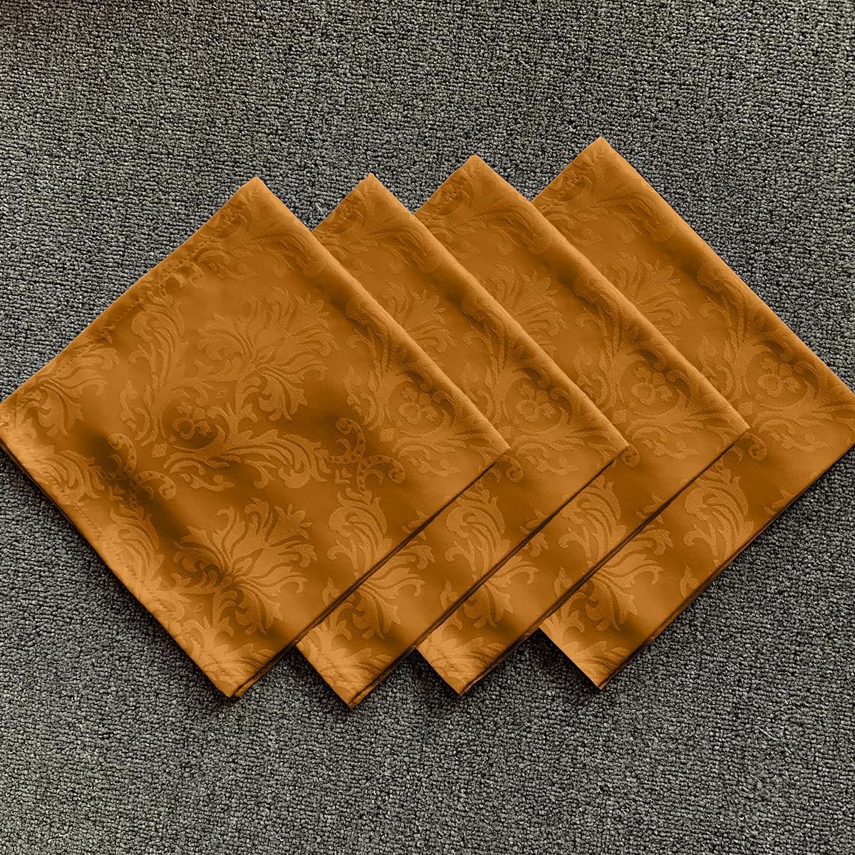Fall Cloth Napkins 20 x 20 Inch Set of 4 Washable Reusable Jacquard Damask Autumn Table Napkins for