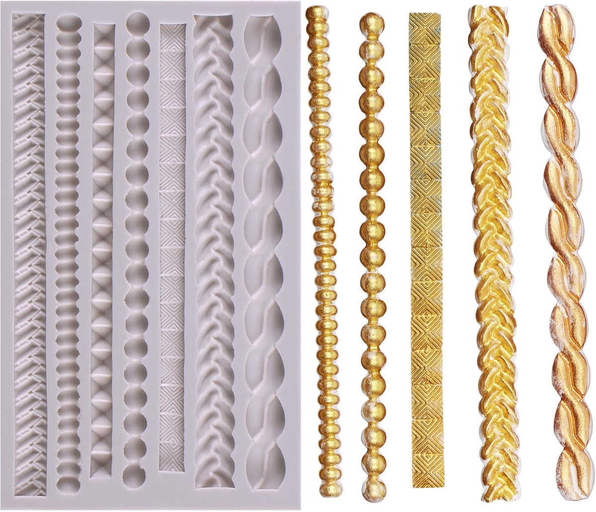 Scroll Lace Fondant Molds, Baroque Chocolate Frame Decor, Clay Frame Relief Mould for Birthday