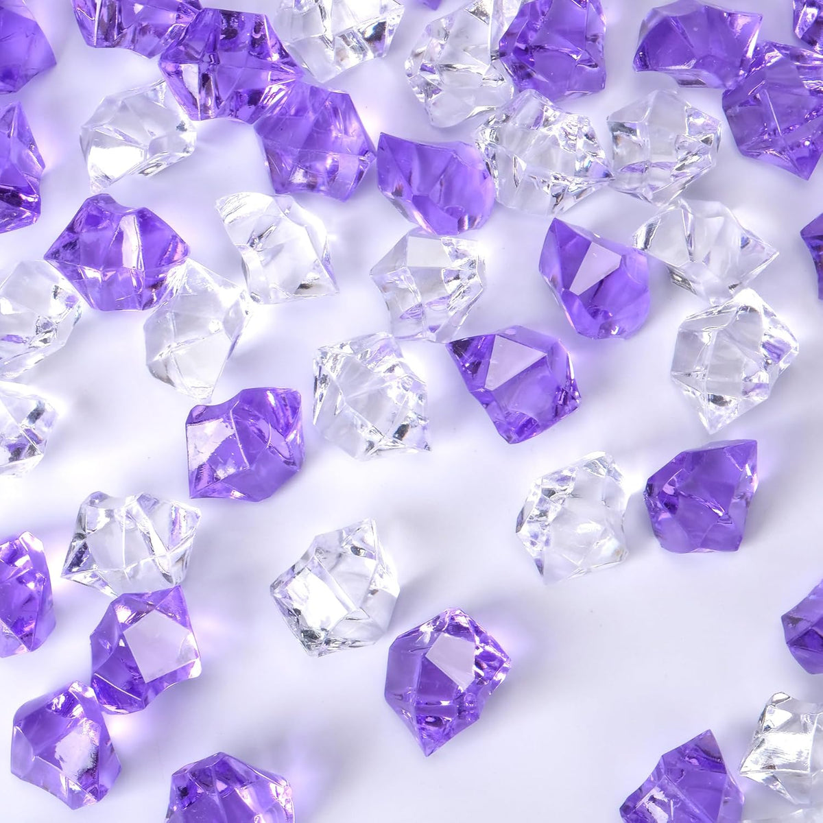 Acrylic Crushed Ice Rocks, Babenest 150 PCS Fake Crystals Plastic Ice Cubes Diamonds Gems for Vase