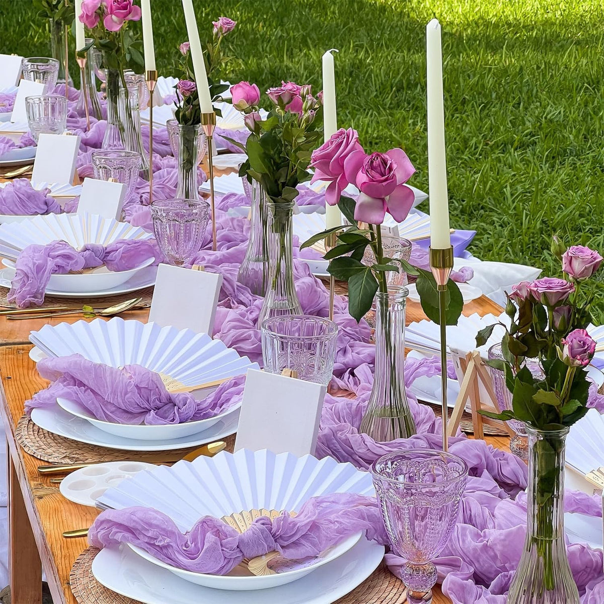 Lilac Purple Cheese Cloth Table Runner Boho Romantic 10ft Gauze Cheesecloth Table Runner for Baby