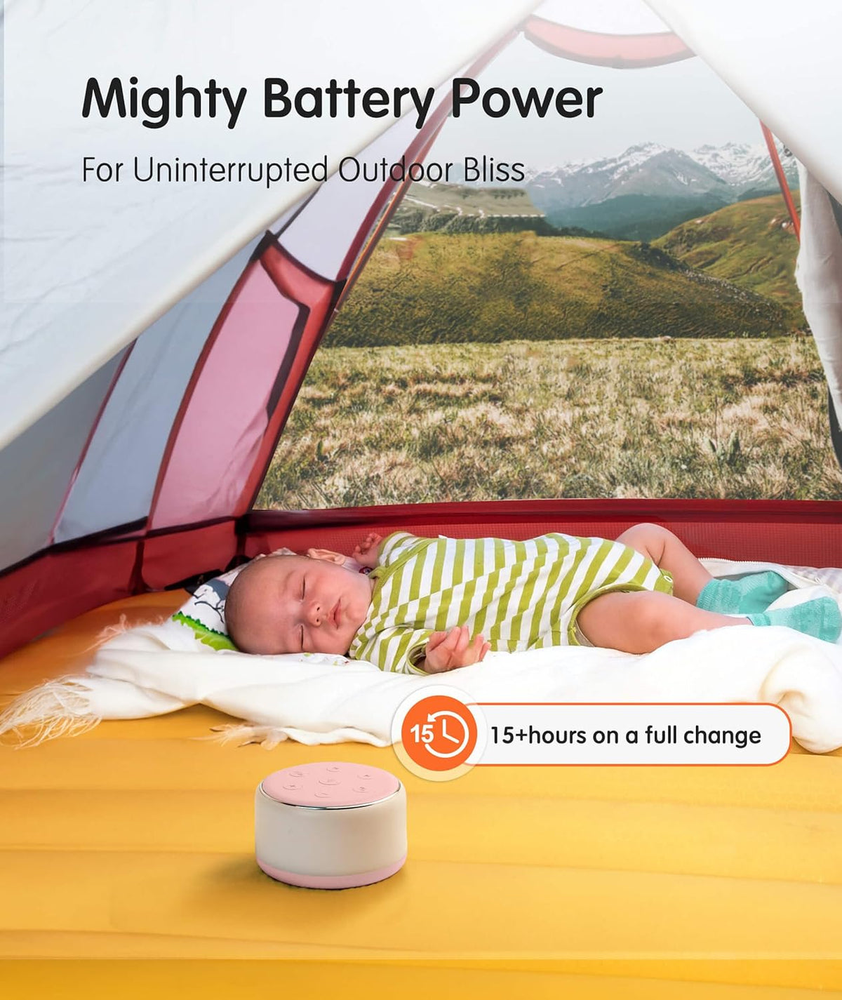 FamiSym Portable Sound Machine for Babies Kids Sleeping – Rechargeable, 7 Colors Night Light, 34