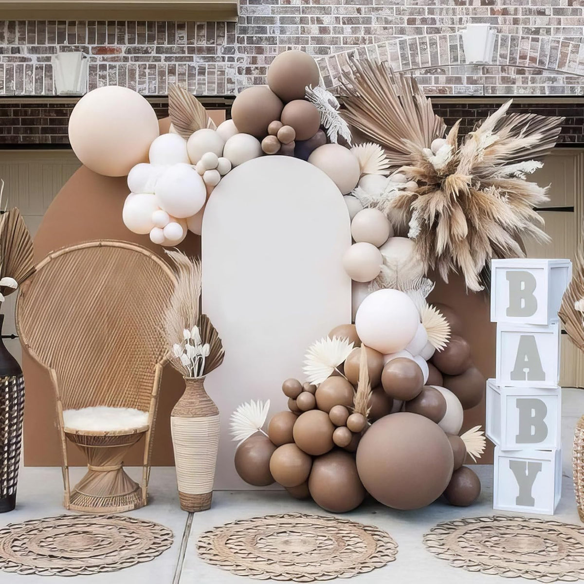 Burnt Orange Balloons, 50Pcs 12 Inches Nude Brown Metallic Champagne Fall Color Balloons for Autumn