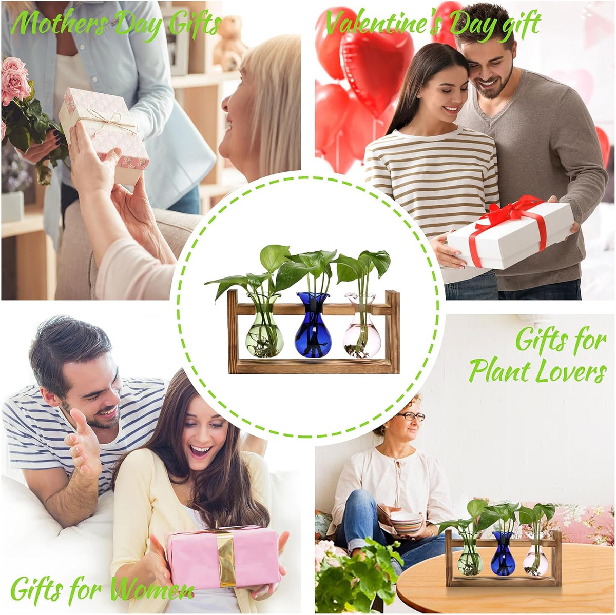 Plant Propagation Station Plant Terrarium Unique Birthday Gifts for Women Home Office Decor Planter