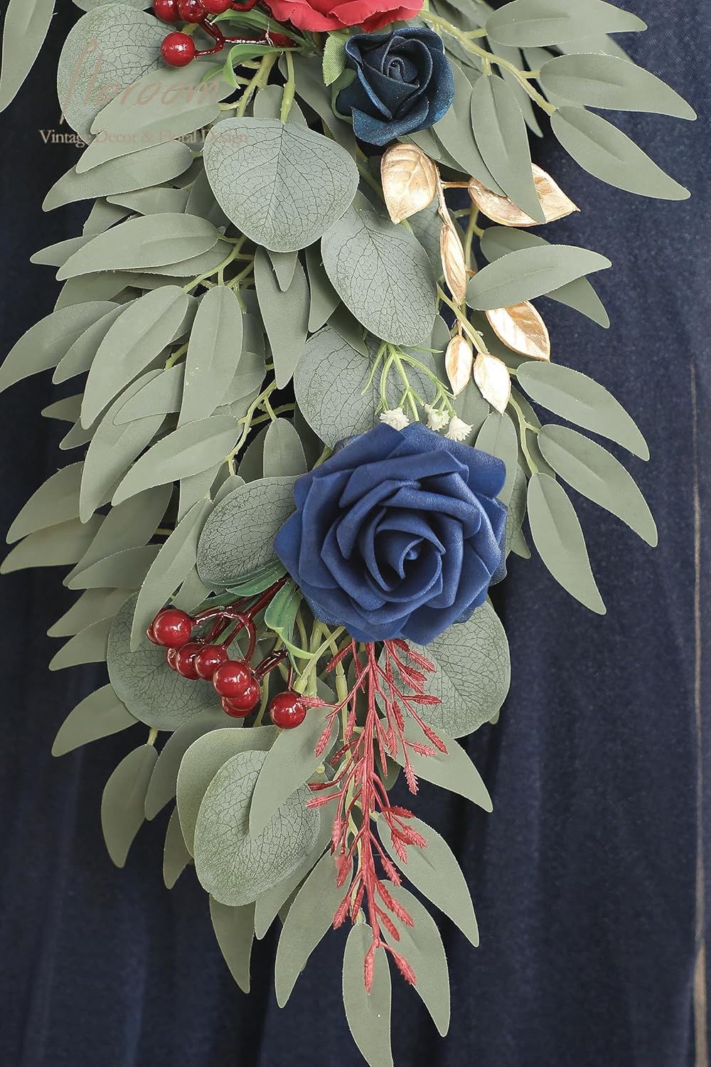 Floroom 6ft Artificial Eucalyptus Garland with Flowers Fake Greenery Faux Floral Vine Garland for