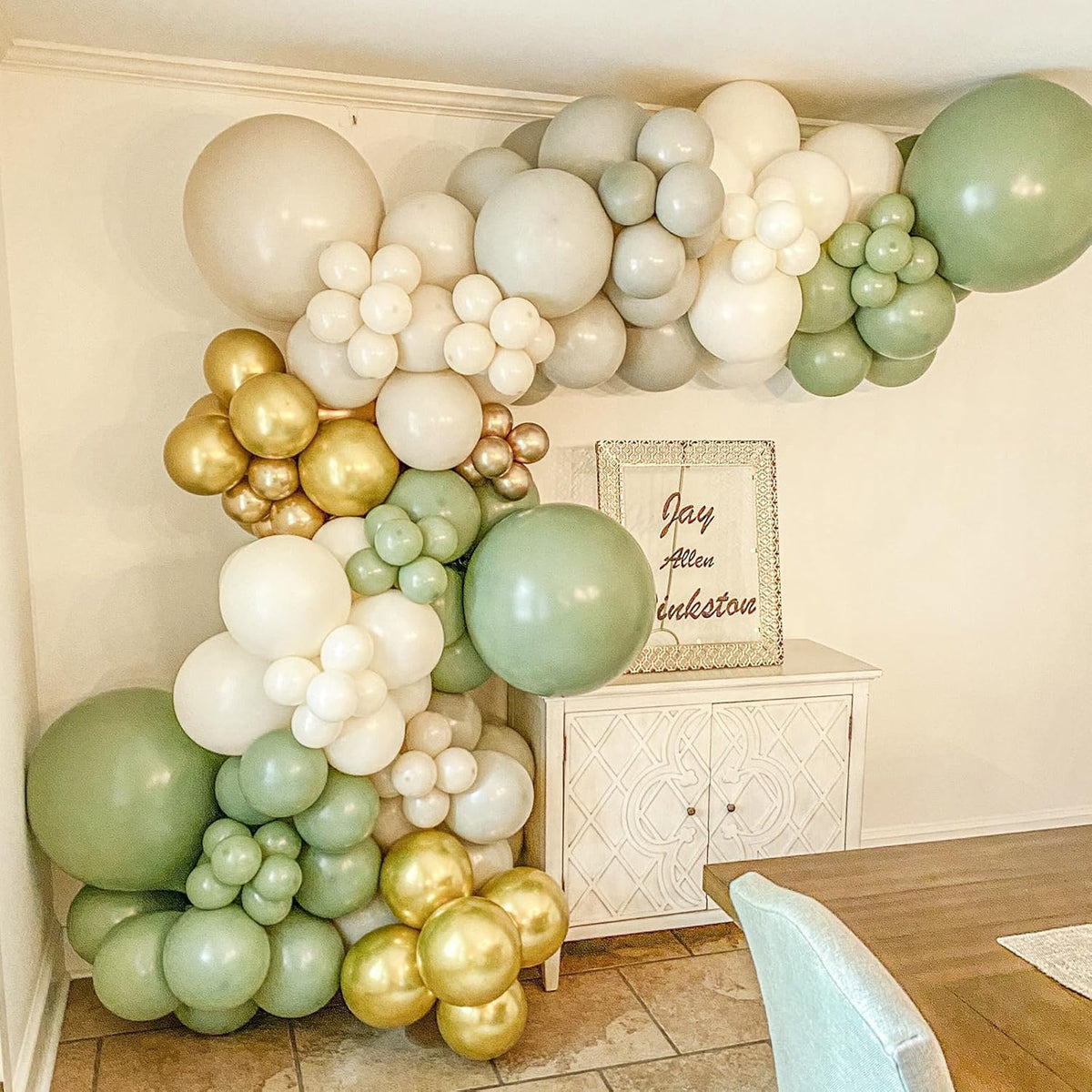 90pack Sage Green Balloons Different Size 18/12/10/5 Inch Olive Green Balloon Garland Arch Kit for