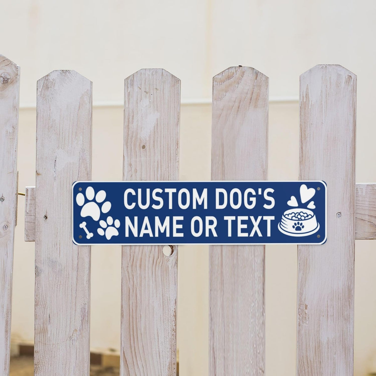 Custom Vintage Metal Sign Personalized Pet's Home Sign with Pet Name Paw Print Text Logo Rust Free