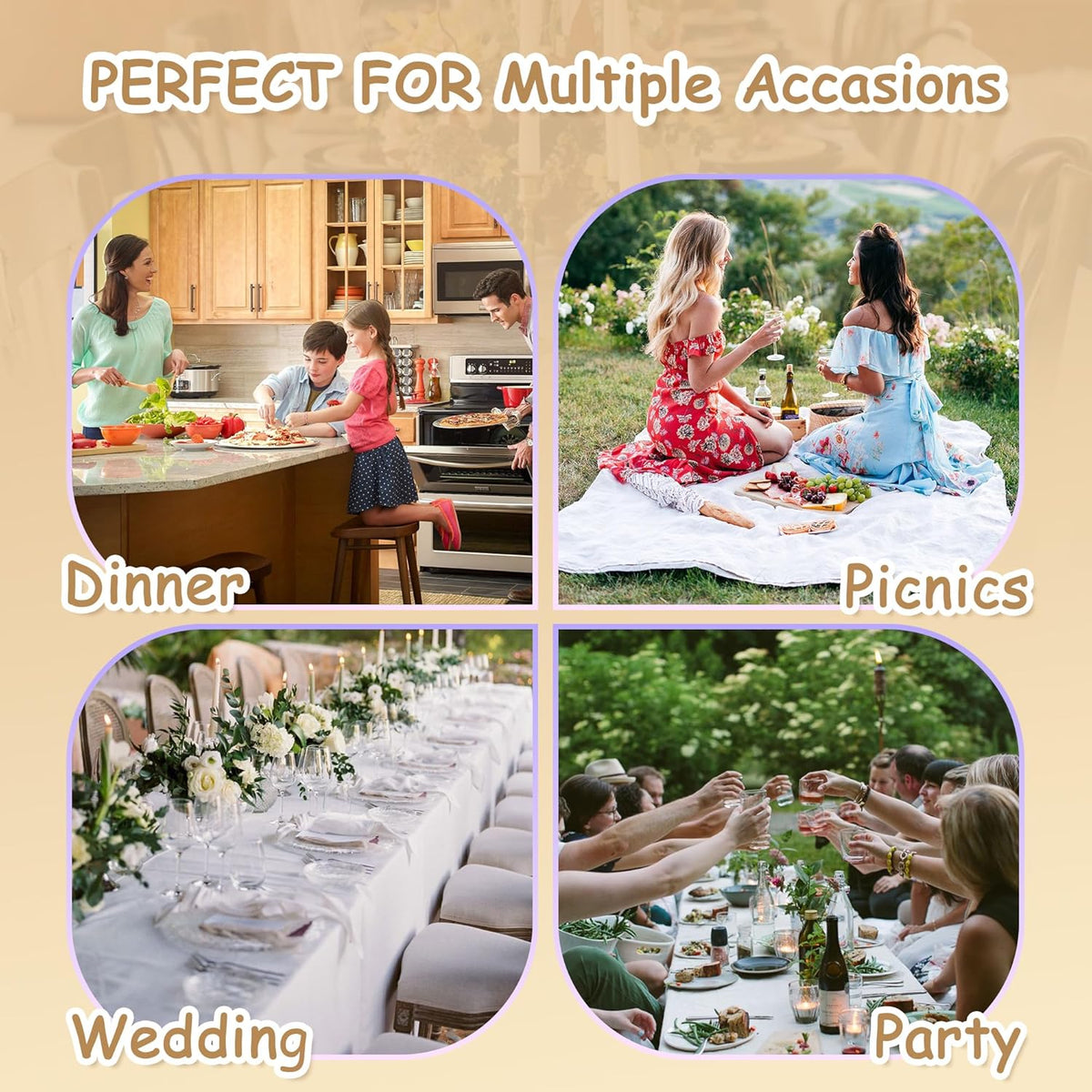 MYSKY HOME Table Cloth 60x102 in Rectangle, Cotton Tassel Linen Look Waterproof, Wrinkle Free Table