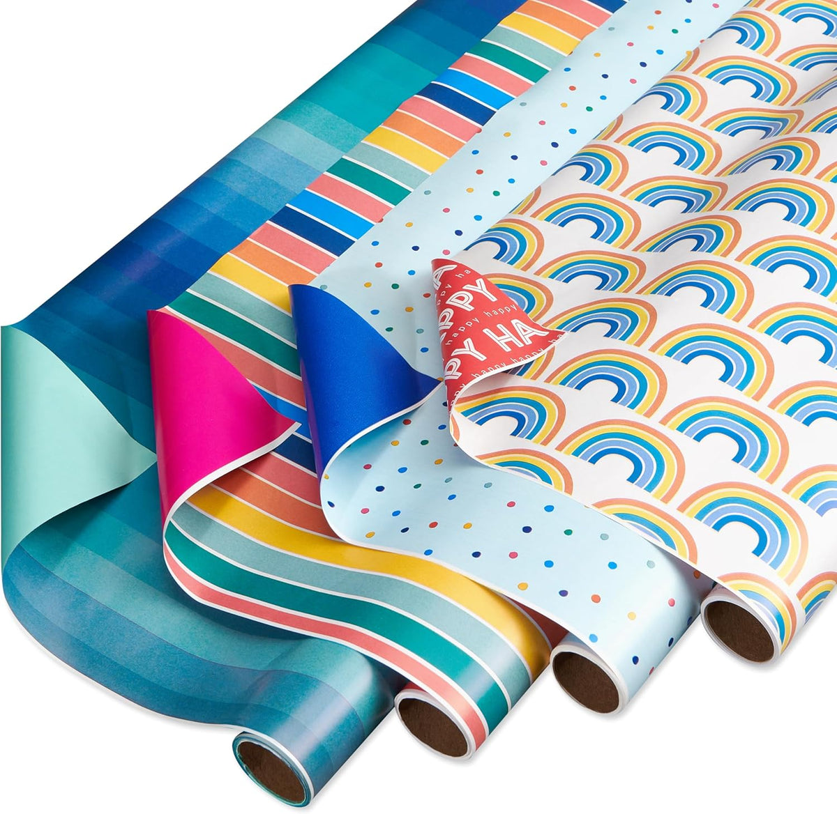 American Greetings 160 sq. ft. Reversible Wrapping Paper Set for Birthdays and All Occasions