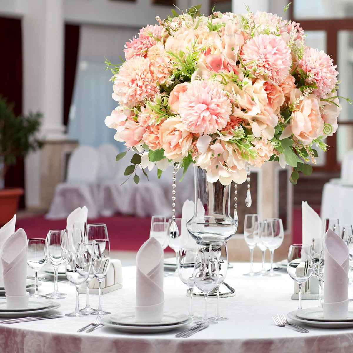 Tigeen Artificial Flowers Artificial Peonies Silk Flowers Faux Peony Fake Peony Silk Hydrangea