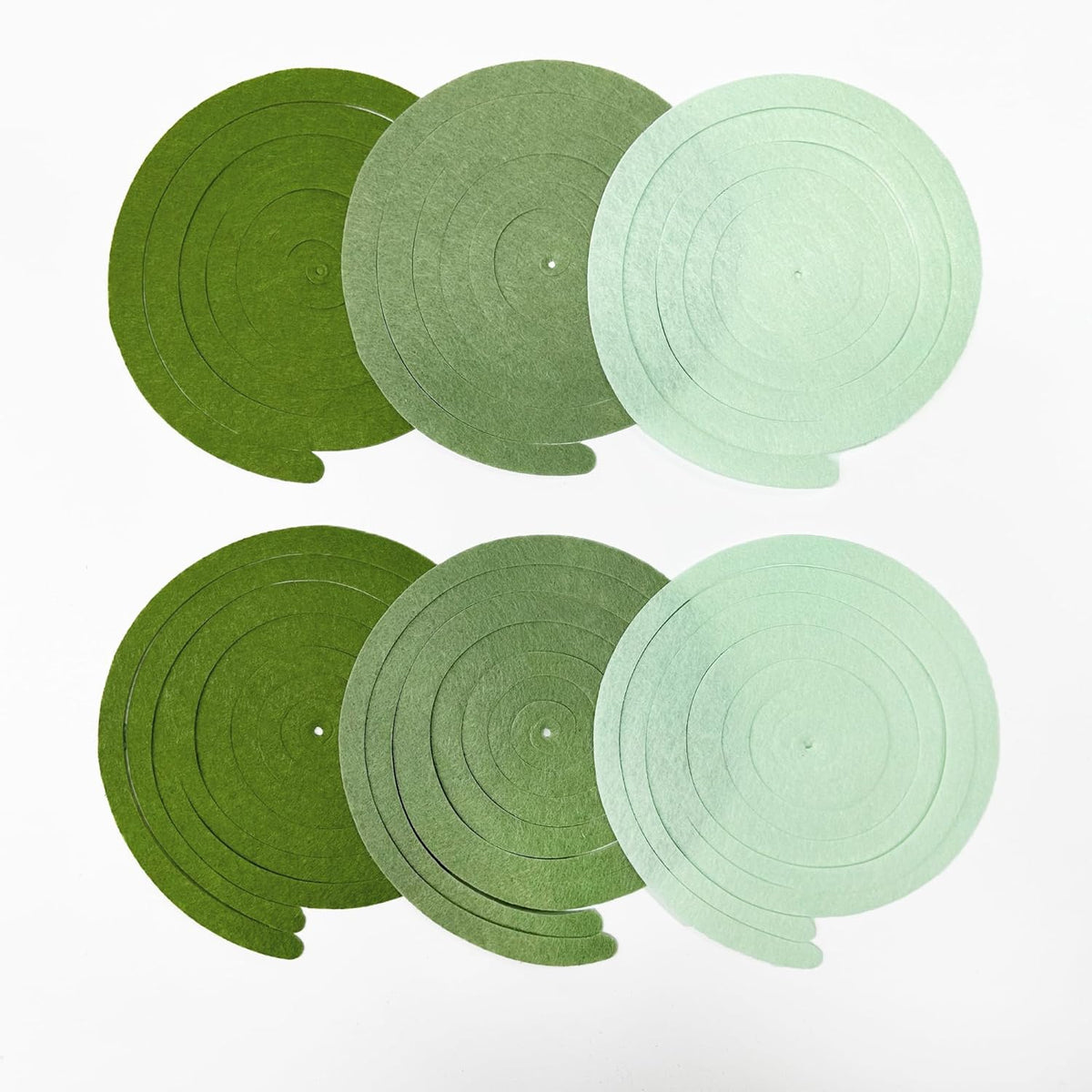 36Pcs Olive Green Hanging Swirl Decorations Ombre Sage Green Felt Swirl Streamer Spiral Ceiling