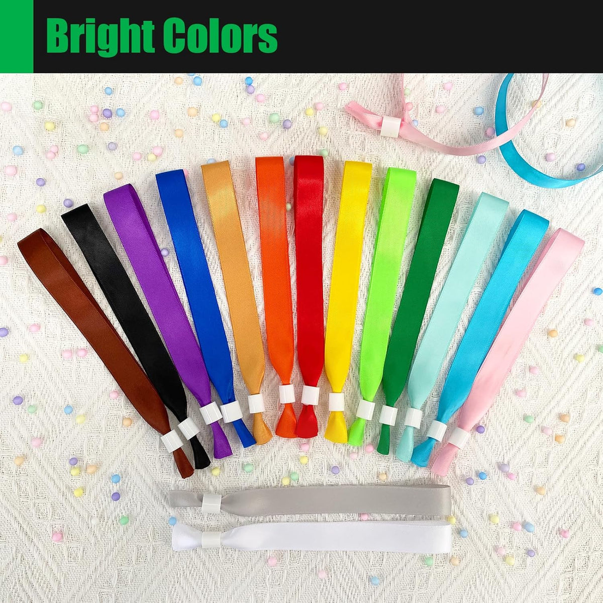 100 Pcs Cloth Event Wristbands, Event Wristbands, Colored Wrist Bands for Events, for Lightweight