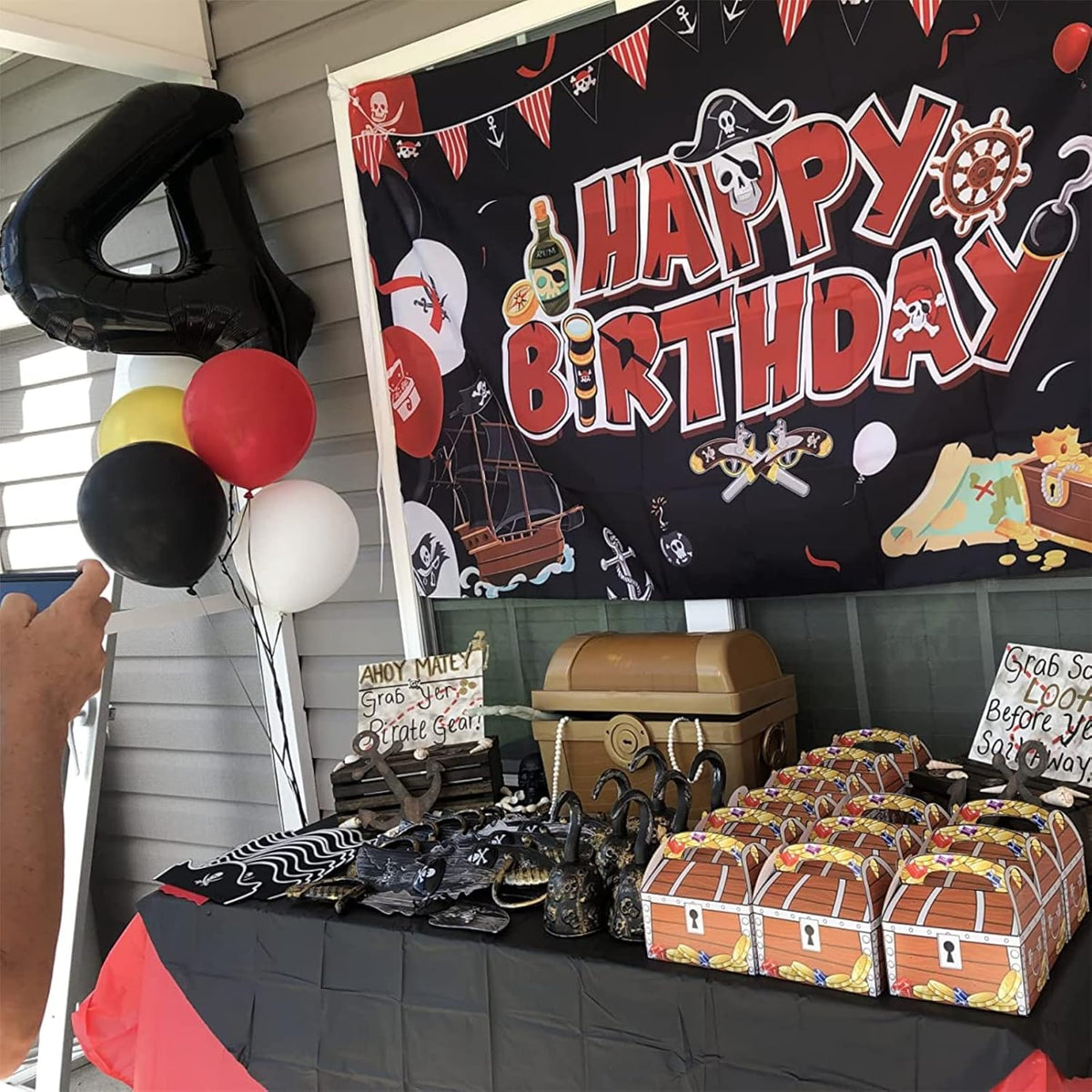 Black Number Balloons, 40inch Large Number 4 Foil Mylar Helium Balloons, Self Inflating Number