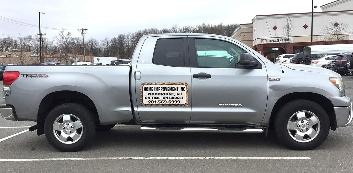 Car Magnet Signs Custom - 24"x12" (Set of 2), 30-mil Thickness with Rounded Corners (Wood)