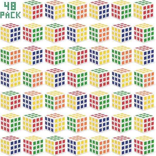 Vdealen 48 Pack Mini Cube Puzzle Party Favors for Kids, 3x3x3 Magic Cube School Rewards & Classroom