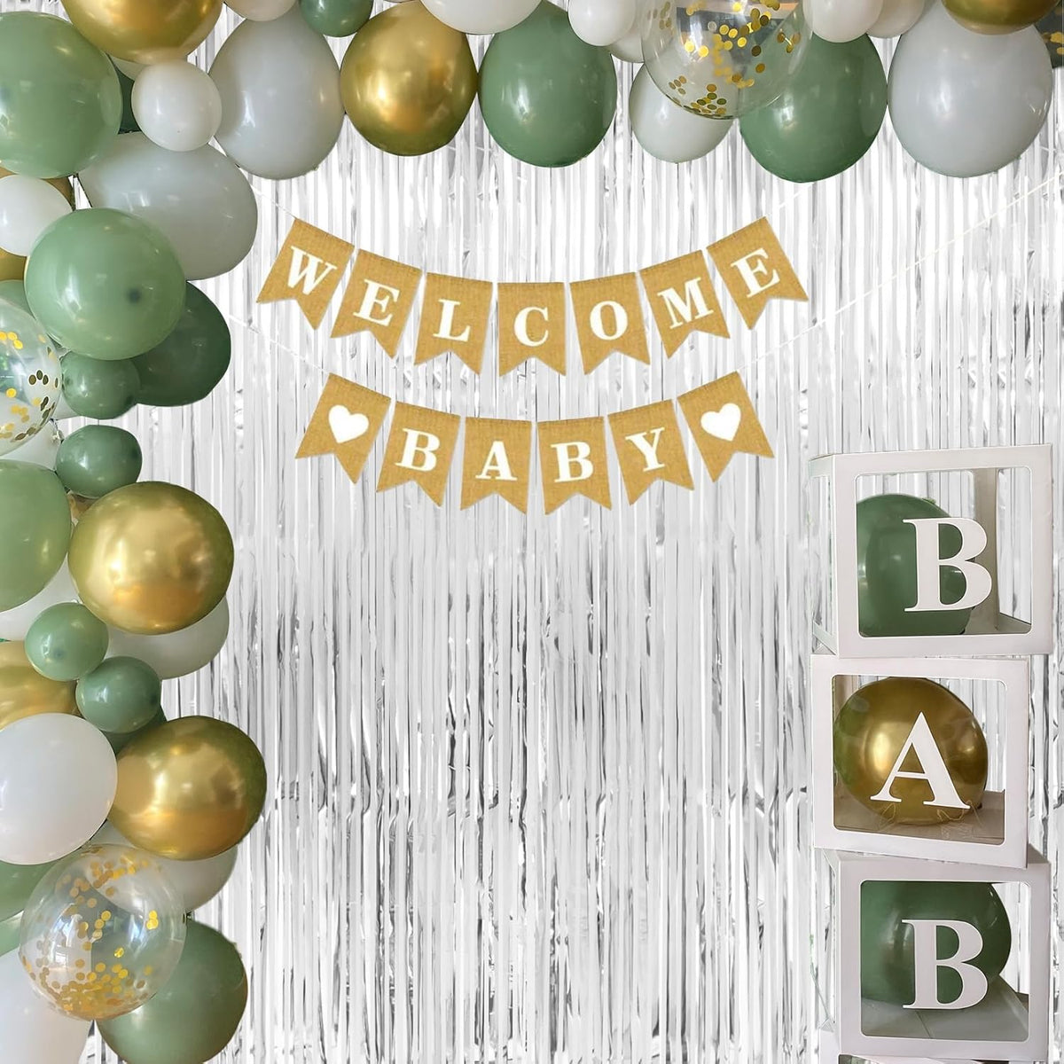Silver Streamers Party Decorations - Thicken 4 Pack 3.2 x 8.2 FT - Black Tinsel Foil Fringe