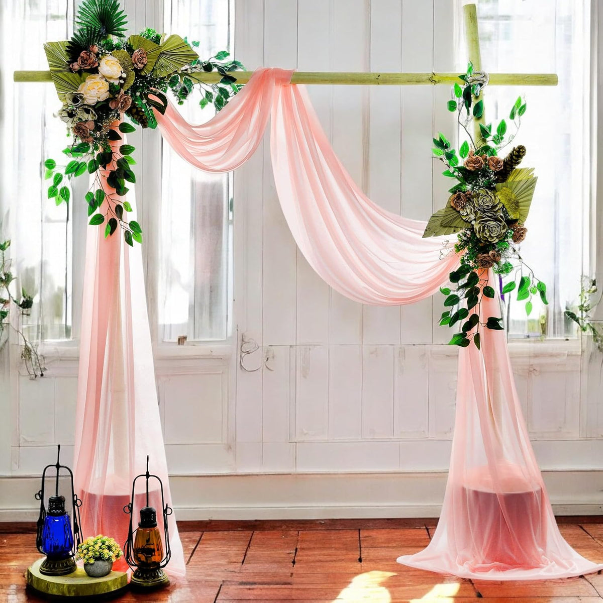 MDS Halloween Chiffon Draping Fabric - 2 Panel, 30" Wide x 100ft Long - Sheer Spooky Arbor & Canopy