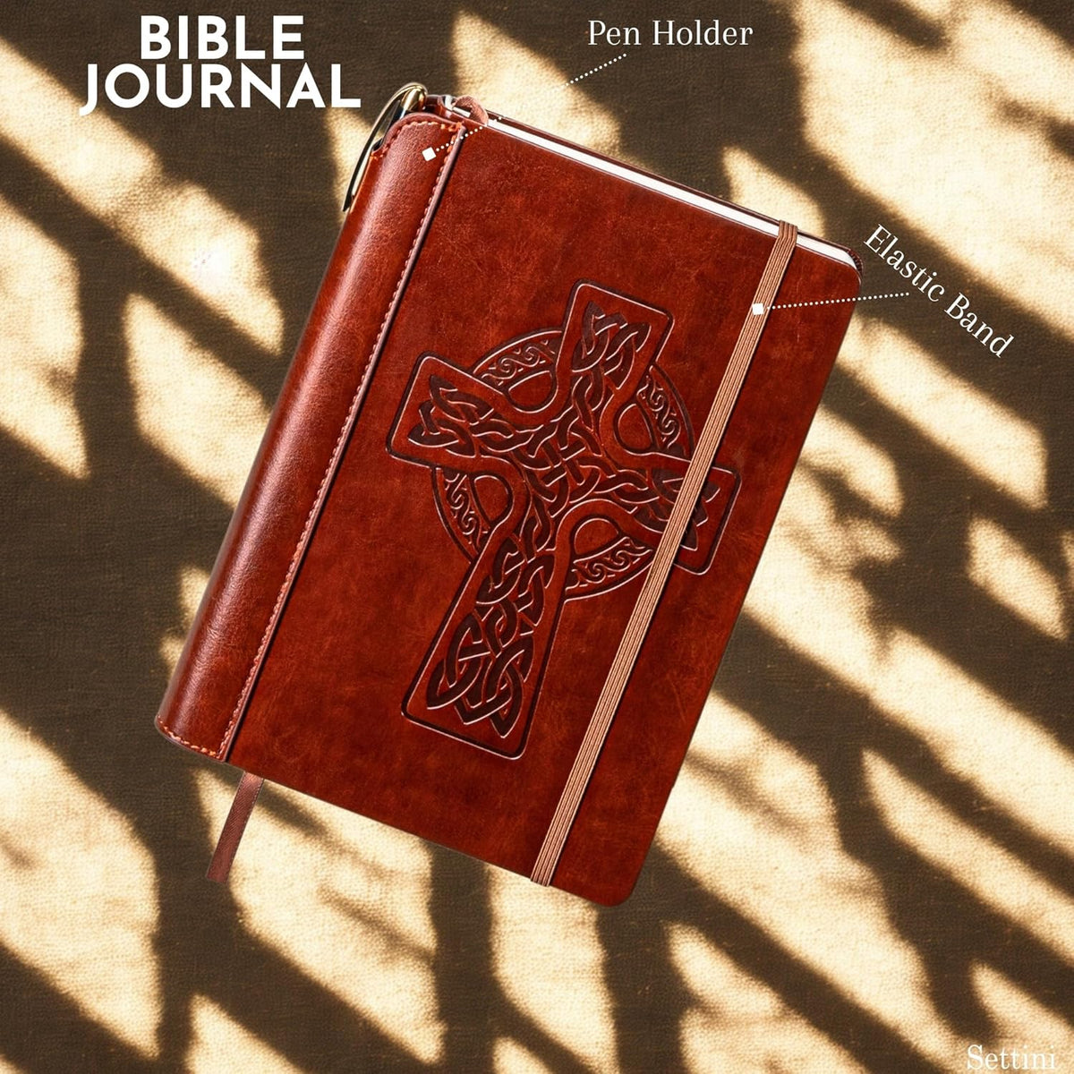 SETTINI® Lined Journal - Celtic Cross Journal for Writing Gift Set - Hardcover Vegan Leather