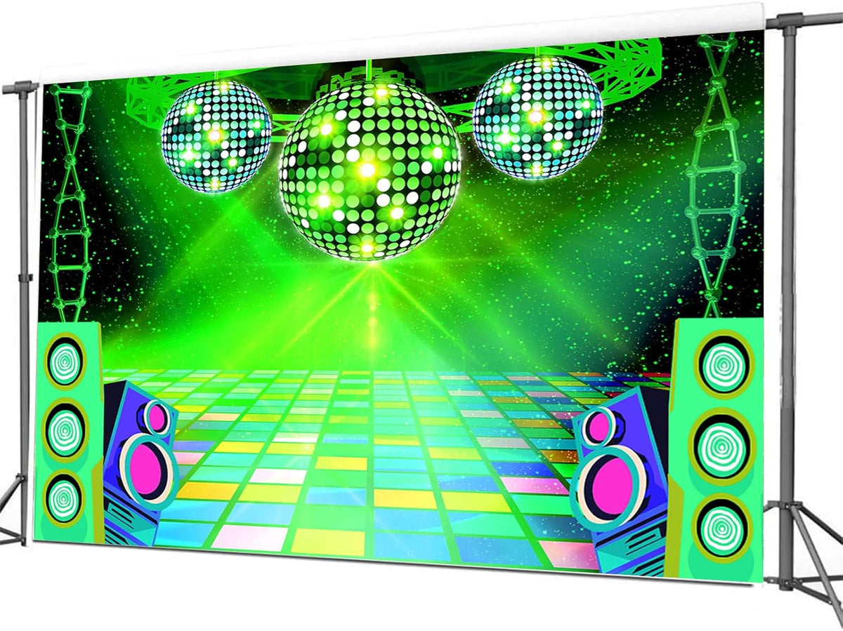 Dance Party Backdrop Retro 80s 90s Theme Stage Dance Ball Music Birthday Party Decoration DJ