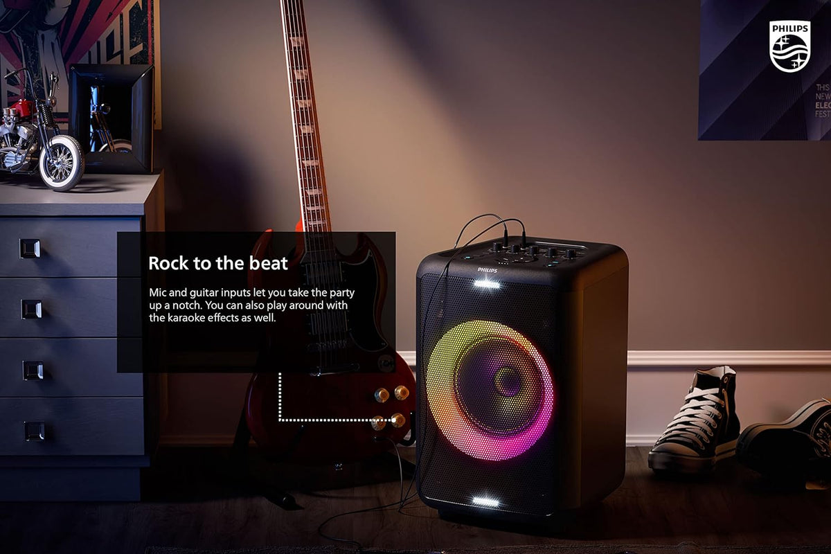 PHILIPS X3206 Bluetooth Party Speaker with Deep bass, Up to 14 Hours Battery, Party Lights and