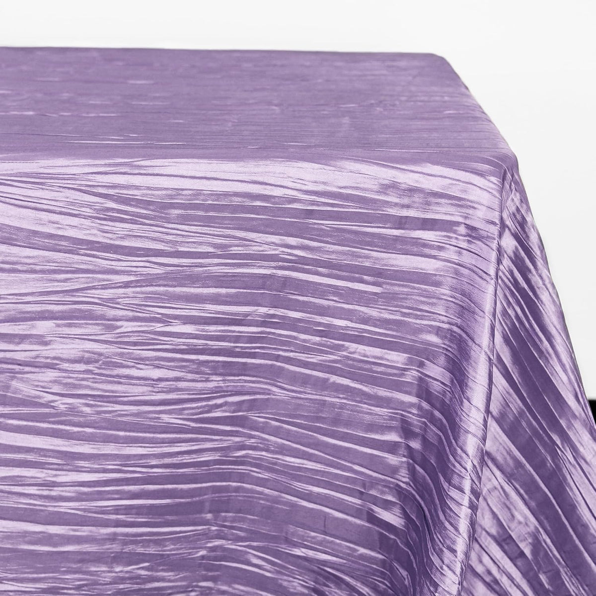 YOUR CHAIR COVERS - 90 x 156 inch Rectangular Crinkle Taffeta Tablecloth - Lavender, Rectangle