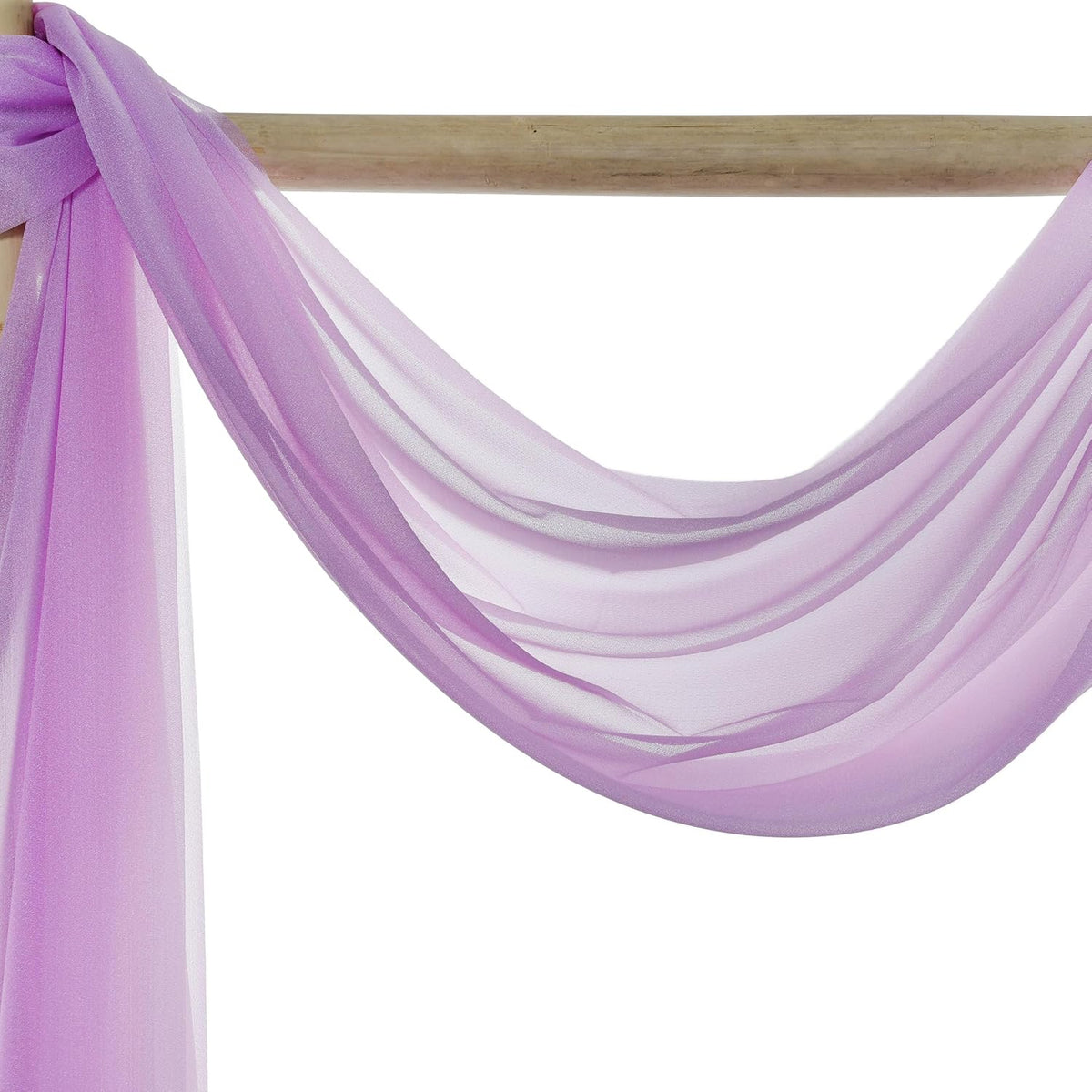 VDS Pack of 2 Panel (30 Inch X 40 Feet) Wedding Arch Draping Fabric Sheer Chiffon Fabric Drapery