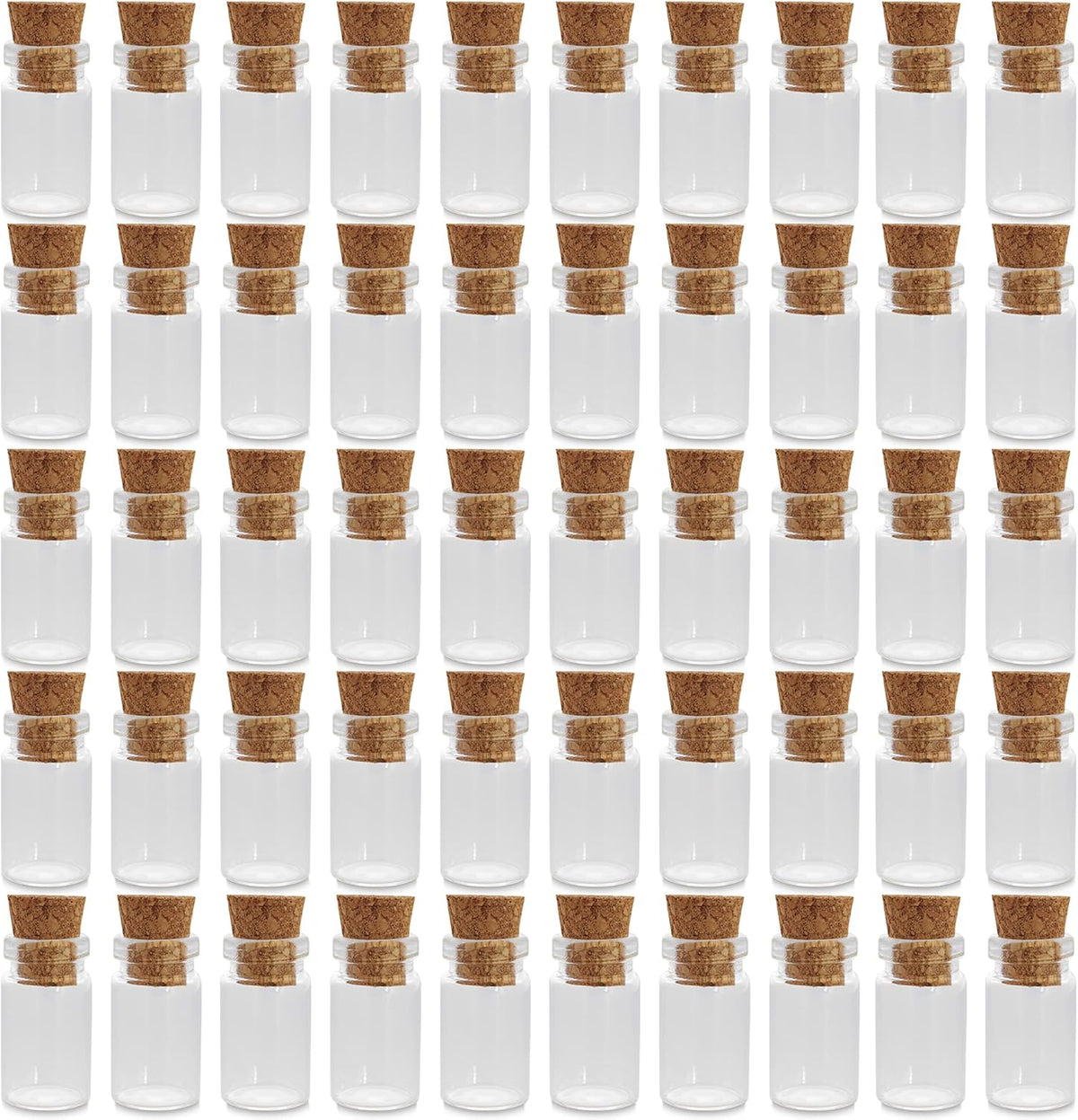 Clear Glass Jars Bottles 50 Pack Mini, Tiny, Cork Stoppers, Arts & Crafts, Projects, Decoration