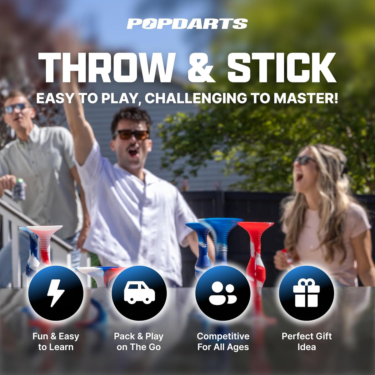 Popdarts PRO Pack Game Set (Halloween) - Indoor, Outdoor Suction Cup Throwing Game - Competition